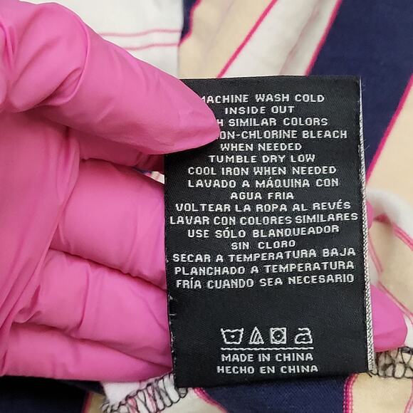 HUF Stripes Shirt Womens 2XL 24x27 Pink Blue - Picture 8 of 13